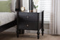 Baxton Studio Callison Spindle Nightstand - 2-Drawer Farmhouse Bedside Table with Turned Accents for Bedroom, Black