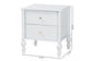 Baxton Studio Callison Spindle Nightstand - 2-Drawer Farmhouse Bedside Table with Turned Accents for Bedroom, White