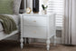 Baxton Studio Callison Spindle Nightstand - 2-Drawer Farmhouse Bedside Table with Turned Accents for Bedroom, White