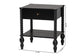 Baxton Studio Callison Spindle Nightstand - 1-Drawer Farmhouse Bedside Table with Open Shelf Storage and Turned Accents for Bedroom, Black