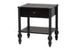 Baxton Studio Callison Spindle Nightstand - 1-Drawer Farmhouse Bedside Table with Open Shelf Storage and Turned Accents for Bedroom, Black