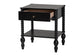 Baxton Studio Callison Spindle Nightstand - 1-Drawer Farmhouse Bedside Table with Open Shelf Storage and Turned Accents for Bedroom, Black