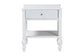 Baxton Studio Callison Spindle Nightstand - 1-Drawer Farmhouse Bedside Table with Open Shelf Storage and Turned Accents for Bedroom, White