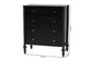 Baxton Studio Callison Spindle Chest - 4-Drawer Farmhouse Vertical Cabinet with Turned Accents for Bedroom, Black