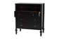 Baxton Studio Callison Spindle Chest - 4-Drawer Farmhouse Vertical Cabinet with Turned Accents for Bedroom, Black
