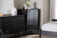 Baxton Studio Callison Spindle Chest - 4-Drawer Farmhouse Vertical Cabinet with Turned Accents for Bedroom, Black