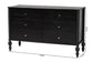 Baxton Studio Callison Spindle Dresser - 6-Drawer Farmhouse Horizontal Cabinet with Turned Accents for Bedroom, Black
