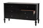 Baxton Studio Callison Spindle Dresser - 6-Drawer Farmhouse Horizontal Cabinet with Turned Accents for Bedroom, Black