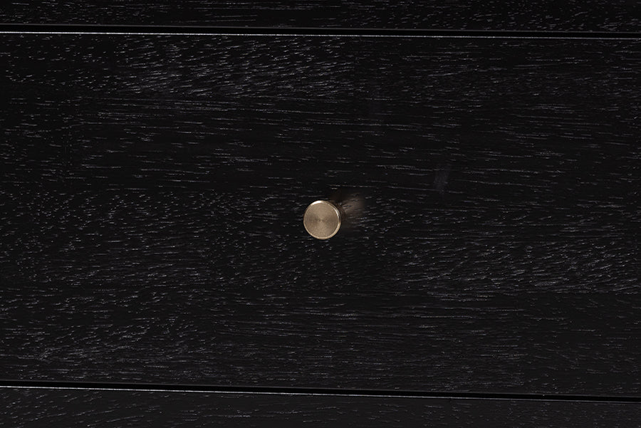 Baxton Studio Callison Spindle Dresser - 6-Drawer Farmhouse Horizontal Cabinet with Turned Accents for Bedroom, Black