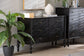 Baxton Studio Callison Spindle Dresser - 6-Drawer Farmhouse Horizontal Cabinet with Turned Accents for Bedroom, Black