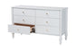 Baxton Studio Callison Spindle Dresser - 6-Drawer Farmhouse Horizontal Cabinet with Turned Accents for Bedroom, White