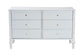 Baxton Studio Callison Spindle Dresser - 6-Drawer Farmhouse Horizontal Cabinet with Turned Accents for Bedroom, White