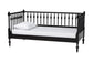 Baxton Studio Callison Spindle Daybed - Turned Farmhouse Sofa Bed with Spoked Frame Border for Living Room, Guest Room, or Kids Room, Black, Twin