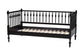 Baxton Studio Callison Spindle Daybed - Turned Farmhouse Sofa Bed with Spoked Frame Border for Living Room, Guest Room, or Kids Room, Black, Twin