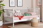 Baxton Studio Callison Spindle Daybed - Turned Farmhouse Sofa Bed with Spoked Frame Border for Living Room, Guest Room, or Kids Room, White, Twin