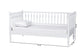 Baxton Studio Callison Spindle Daybed - Turned Farmhouse Sofa Bed with Spoked Frame Border for Living Room, Guest Room, or Kids Room, White, Twin