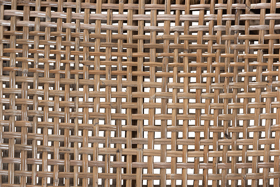 bali & pari Abiel Natural Rattan 2-Piece Dining Armchair Set with Cushion - Handwoven Wicker Chair with Mahogany Wood Frame, Coastal Boho Seating for Dining Room or Kitchen