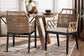bali & pari Abiel Natural Rattan 2-Piece Dining Armchair Set with Cushion - Handwoven Wicker Chair with Mahogany Wood Frame, Coastal Boho Seating for Dining Room or Kitchen