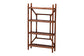 bali & pari Basile Marbled Tortoise Rattan 4-Tier Wall Display Shelf - Decorative Floating Wicker Storage Organizer for Living Room, Bedroom, or Entryway