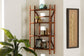 bali & pari Basile Marbled Tortoise Rattan 4-Tier Wall Display Shelf - Decorative Floating Wicker Storage Organizer for Living Room, Bedroom, or Entryway