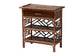 bali & pari Daemyn Marbled Tortoise Natural Rattan Nightstand - Handcrafted Wicker Bedside Table with Drawer and Open Shelving