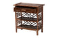 bali & pari Daemyn Marbled Tortoise Natural Rattan Nightstand - Handcrafted Wicker Bedside Table with Drawer and Open Shelving