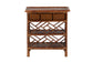 bali & pari Daemyn Marbled Tortoise Natural Rattan Nightstand - Handcrafted Wicker Bedside Table with Drawer and Open Shelving