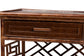 bali & pari Daemyn Marbled Tortoise Natural Rattan Nightstand - Handcrafted Wicker Bedside Table with Drawer and Open Shelving