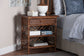 bali & pari Daemyn Marbled Tortoise Natural Rattan Nightstand - Handcrafted Wicker Bedside Table with Drawer and Open Shelving