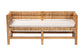 bali & pari Ismael Accent Bench - Handwoven Seagrass Accent Seating with Mahogany Wood Frame, Raised Back Bench for Entryway or Living Room