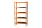 Baxton Studio Lucera Bobbin Display Shelf - 5-Tier Open Frame Vertical Bookcase with Spindle Posts for Living Room or Ofice, Oak Brown