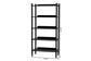 Baxton Studio Lucera Bobbin Display Shelf - 5-Tier Open Frame Vertical Bookcase with Spindle Posts for Living Room or Office, Black