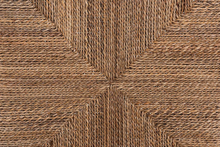 bali & pari Cavo Handwoven Seagrass Dining Chair - Natural Fiber Wicker Side Chair with Mahogany Wood Frame, for Dining Room, Kitchen, or Accent Seating