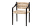 bali & pari Onda Handwoven Seagrass Dining Chair - Natural Fiber Wicker Armchair with Mahogany Wood Frame for Dining Room or Living Space