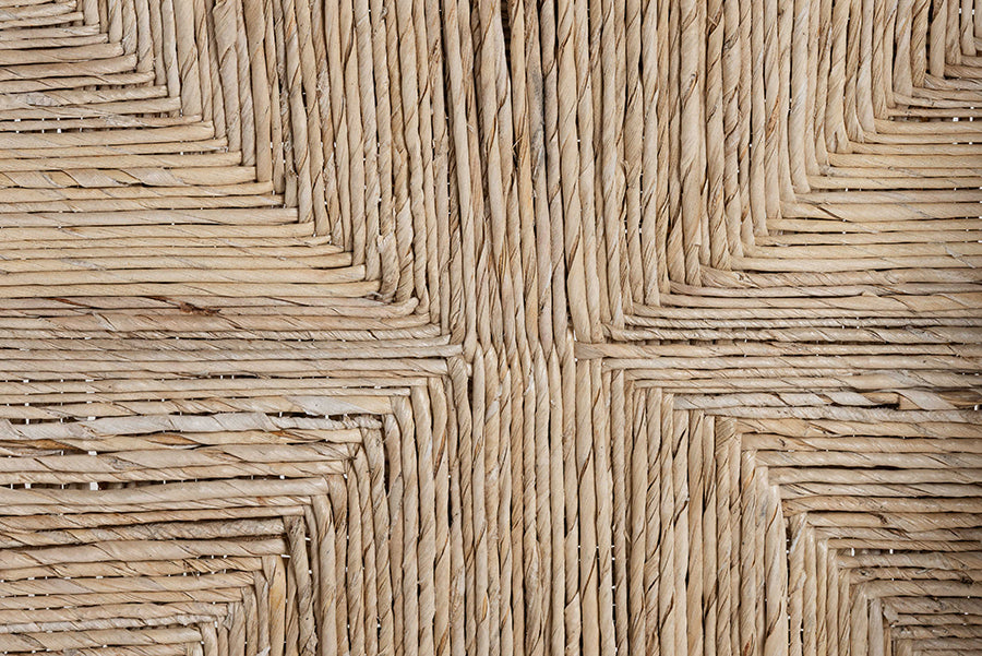 bali & pari Onda Handwoven Seagrass Dining Chair - Natural Fiber Wicker Armchair with Mahogany Wood Frame for Dining Room or Living Space