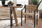 bali & pari Onda Handwoven Seagrass Dining Chair - Natural Fiber Wicker Armchair with Mahogany Wood Frame for Dining Room or Living Space