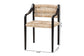 bali & pari Onda Handwoven Seagrass Dining Chair - Natural Fiber Wicker Armchair with Mahogany Wood Frame for Dining Room or Living Space