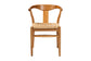 bali & pari Fika Dining Chair with Woven Seagrass Seat - Handwoven Wicker Armchair with Wishbone Backrest, Boho Coastal Seating