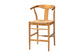 bali & pari Fika Counter Stool with Woven Seagrass Seat - Handwoven Wicker Stool with Arms and Wishbone Backrest, Boho Coastal Seating for Kitchen Island or Dining Counter