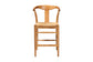 bali & pari Fika Counter Stool with Woven Seagrass Seat - Handwoven Wicker Stool with Arms and Wishbone Backrest, Boho Coastal Seating for Kitchen Island or Dining Counter