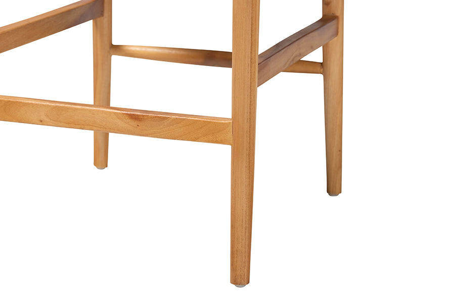 bali & pari Fika Counter Stool with Woven Seagrass Seat - Handwoven Wicker Stool with Arms and Wishbone Backrest, Boho Coastal Seating for Kitchen Island or Dining Counter