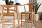 bali & pari Fika Counter Stool with Woven Seagrass Seat - Handwoven Wicker Stool with Arms and Wishbone Backrest, Boho Coastal Seating for Kitchen Island or Dining Counter