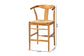 bali & pari Fika Counter Stool with Woven Seagrass Seat - Handwoven Wicker Stool with Arms and Wishbone Backrest, Boho Coastal Seating for Kitchen Island or Dining Counter