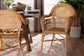 bali & pari Abigale Natural Rattan Dining Chair - Handwoven Wicker Accent Chair with Arms and Openwork Frame for Kitchen or Dining Room