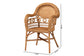 bali & pari Abigale Natural Rattan Dining Chair - Handwoven Wicker Accent Chair with Arms and Openwork Frame for Kitchen or Dining Room