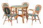 bali & pari Mattie Natural Rattan Bistro Dining Set - 5-Piece Cafe-Style Set with Round Table and 4 Matching Chairs, for Kitchen or Indoor/Outdoor Seating, Green