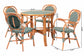 bali & pari Mattie Natural Rattan Bistro Dining Set - 5-Piece Cafe-Style Set with Round Table and 4 Matching Chairs, for Kitchen or Indoor/Outdoor Seating, Green