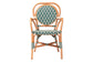 bali & pari Mattie Rattan Bistro Chair - Handwoven Cafe-Style Dining Chair with Curved Arms for Kitchen or Indoor/Outdoor Lounge, Green