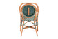bali & pari Mattie Rattan Bistro Chair - Handwoven Cafe-Style Dining Chair with Curved Arms for Kitchen or Indoor/Outdoor Lounge, Green