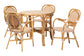 bali & pari Mattie Natural Rattan Bistro Dining Set - 5-Piece Cafe-Style Set with Round Table and 4 Matching Chairs, for Kitchen or Indoor/Outdoor Seating, Beige